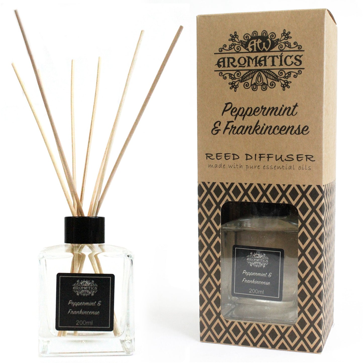 Diffuseur d'huiles essentielles de menthe poivrée et d'encens 200ml