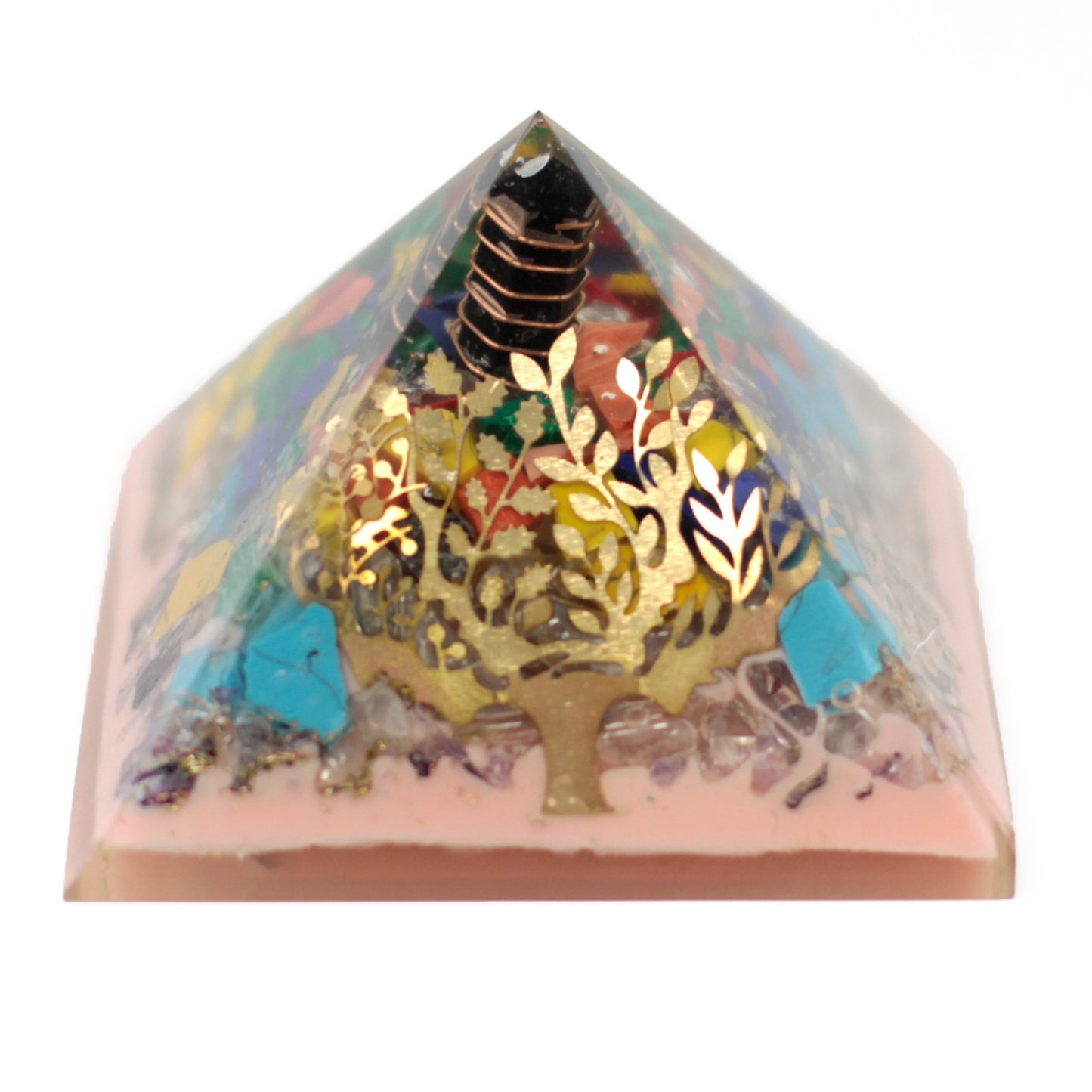 Pyramide d'Orgonite 70mm - Arbre（ˆ base de terre)