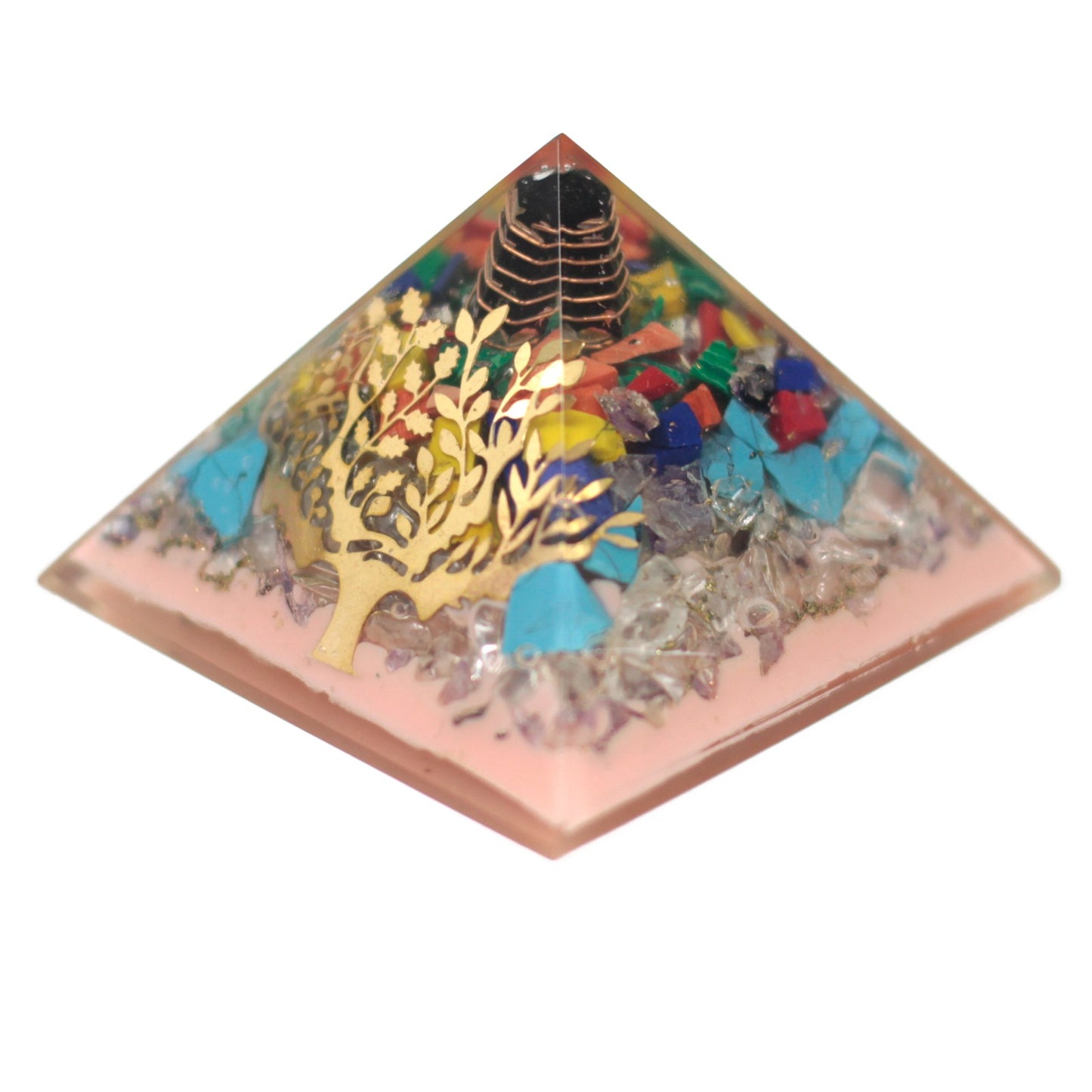 Pyramide d'Orgonite 70mm - Arbre（ˆ base de terre)