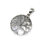 Pendentif d'arbre de vie en argent 22 mm - Nacre