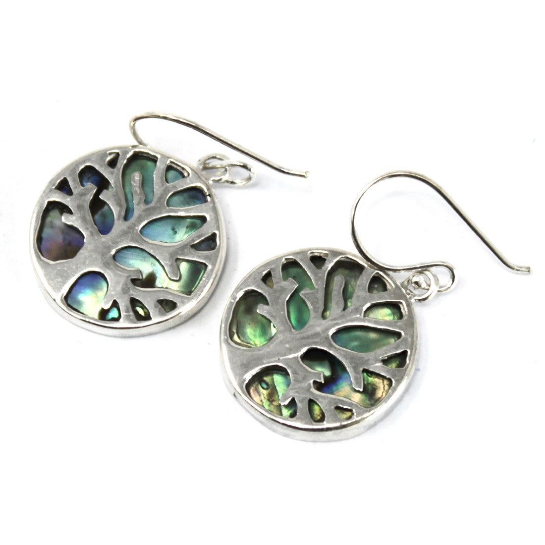 Boucles d'oreilles Arbre de Vie Argent 15mm - Abalone