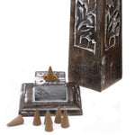 Des2 Washed Tapered Incense Tower - Mango Wood