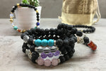 Lava Stone Bracelet - Rose Quartz Buddha