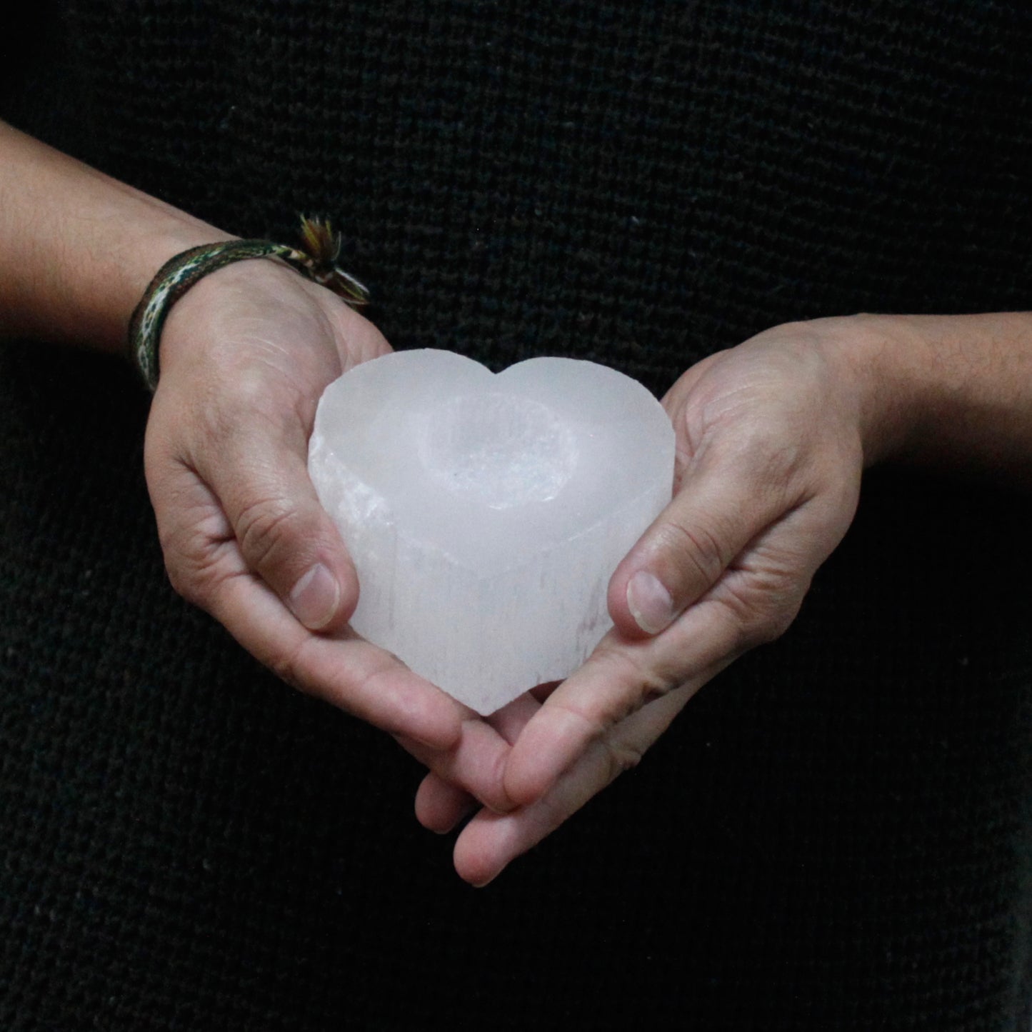 Bougeoir Coeur en Sélénite