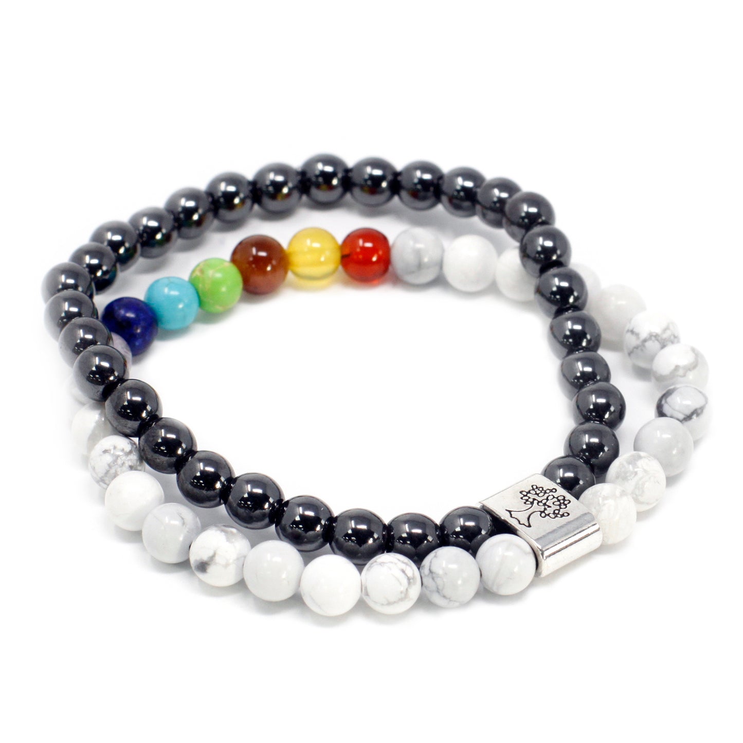 Magnetic Stones Bracelet - White Howlite Chakra