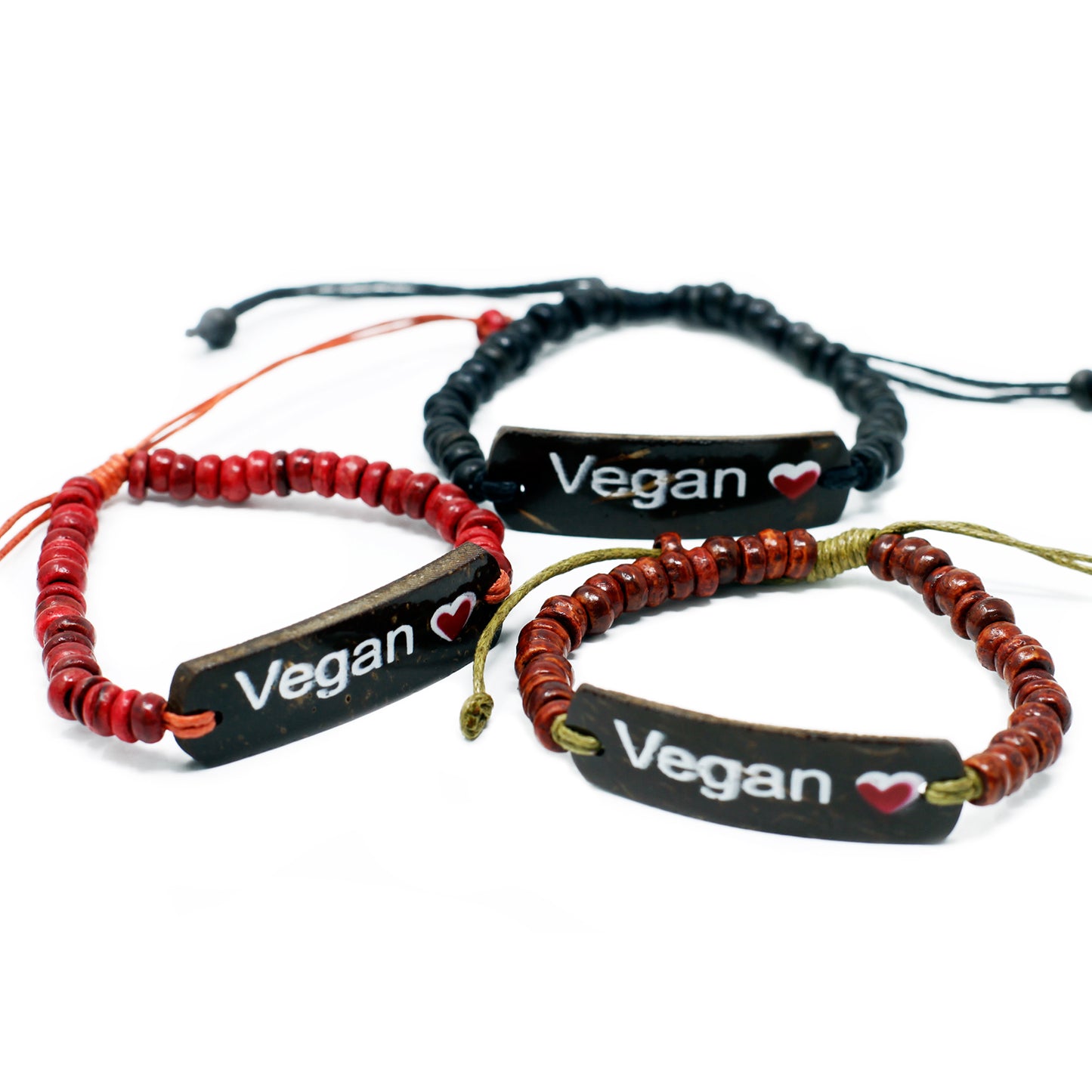 Bracelets de coco Slogan - Vegan