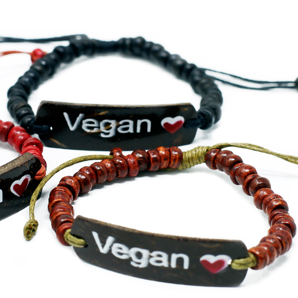 Bracelets de coco Slogan - Vegan