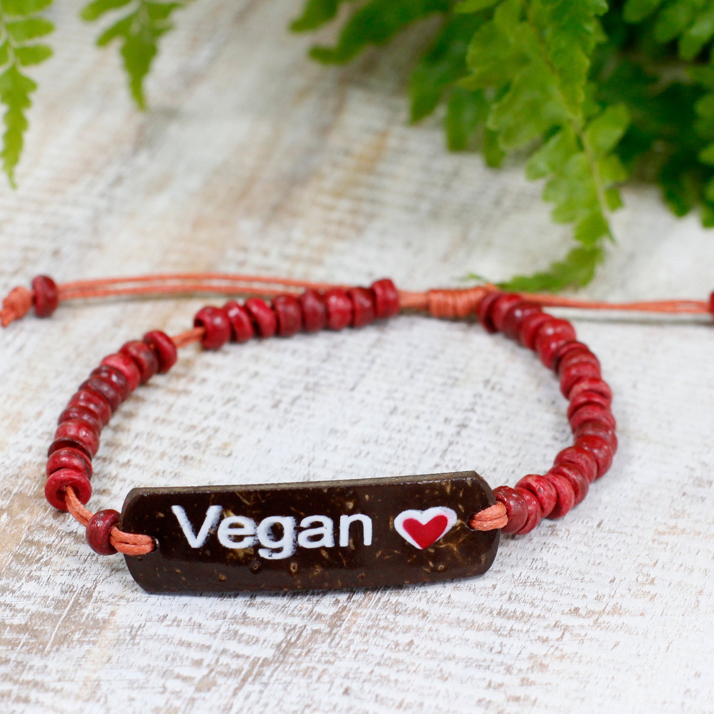 Bracelets de coco Slogan - Vegan