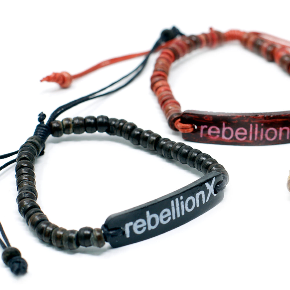 Bracelets de coco Slogan - Rebellion X