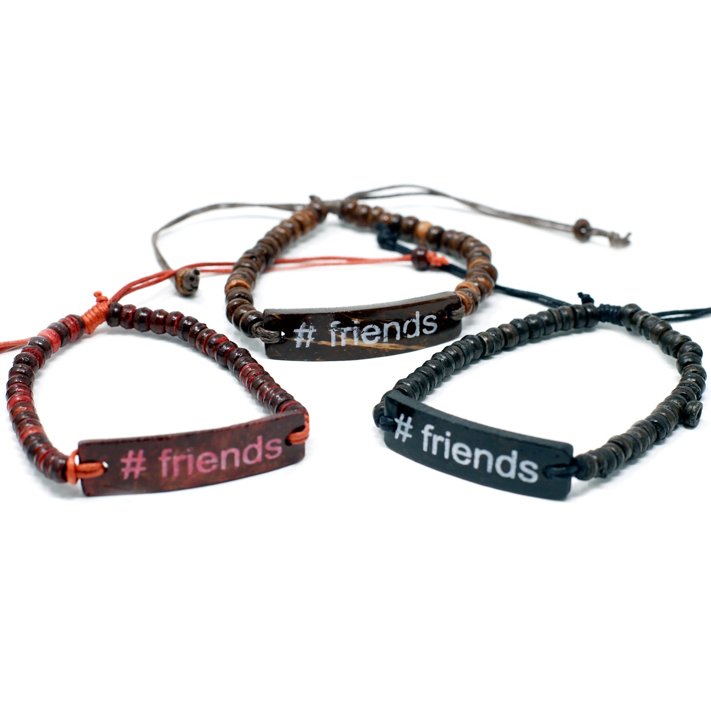 Bracelets de coco Slogan - #Friends