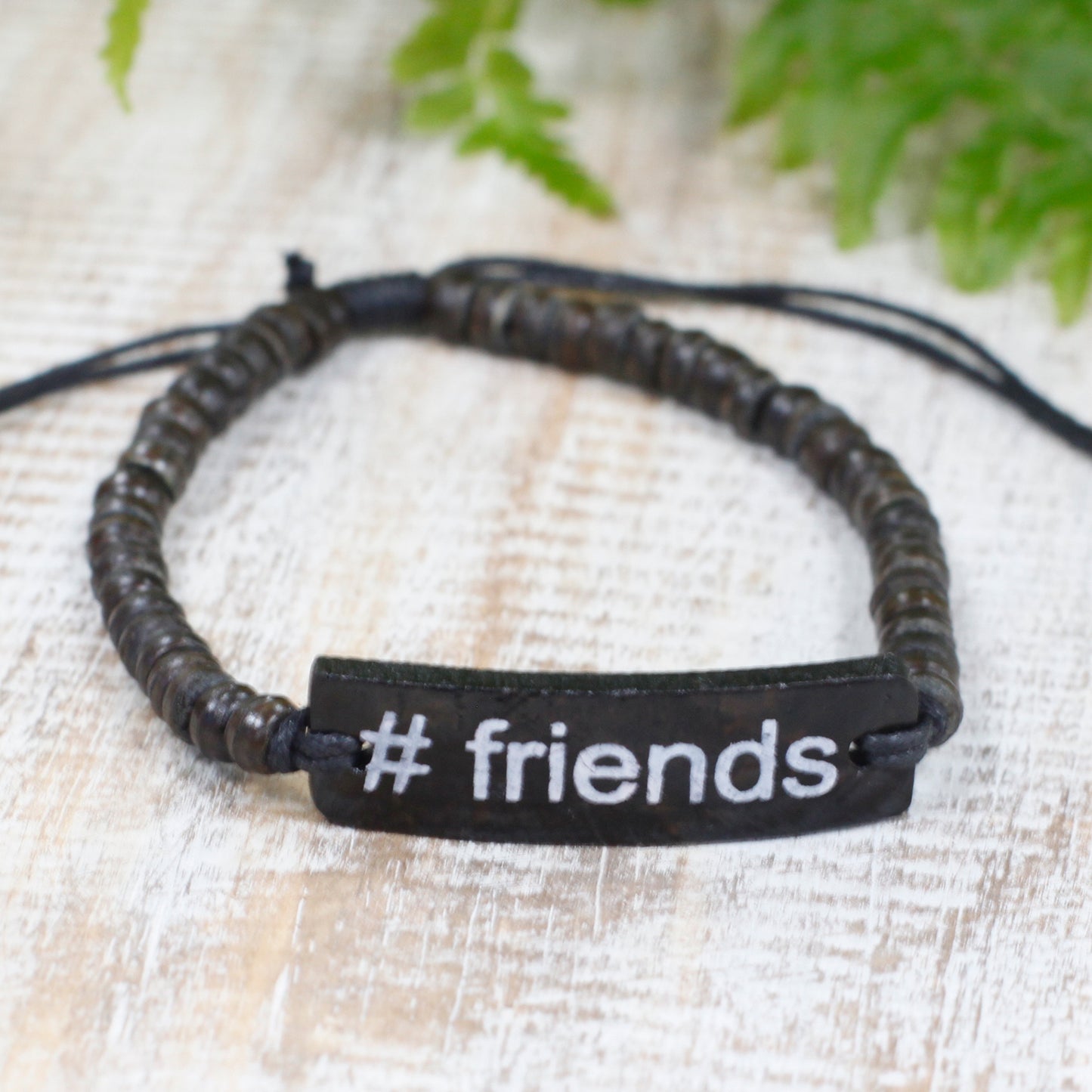 Bracelets de coco Slogan - #Friends