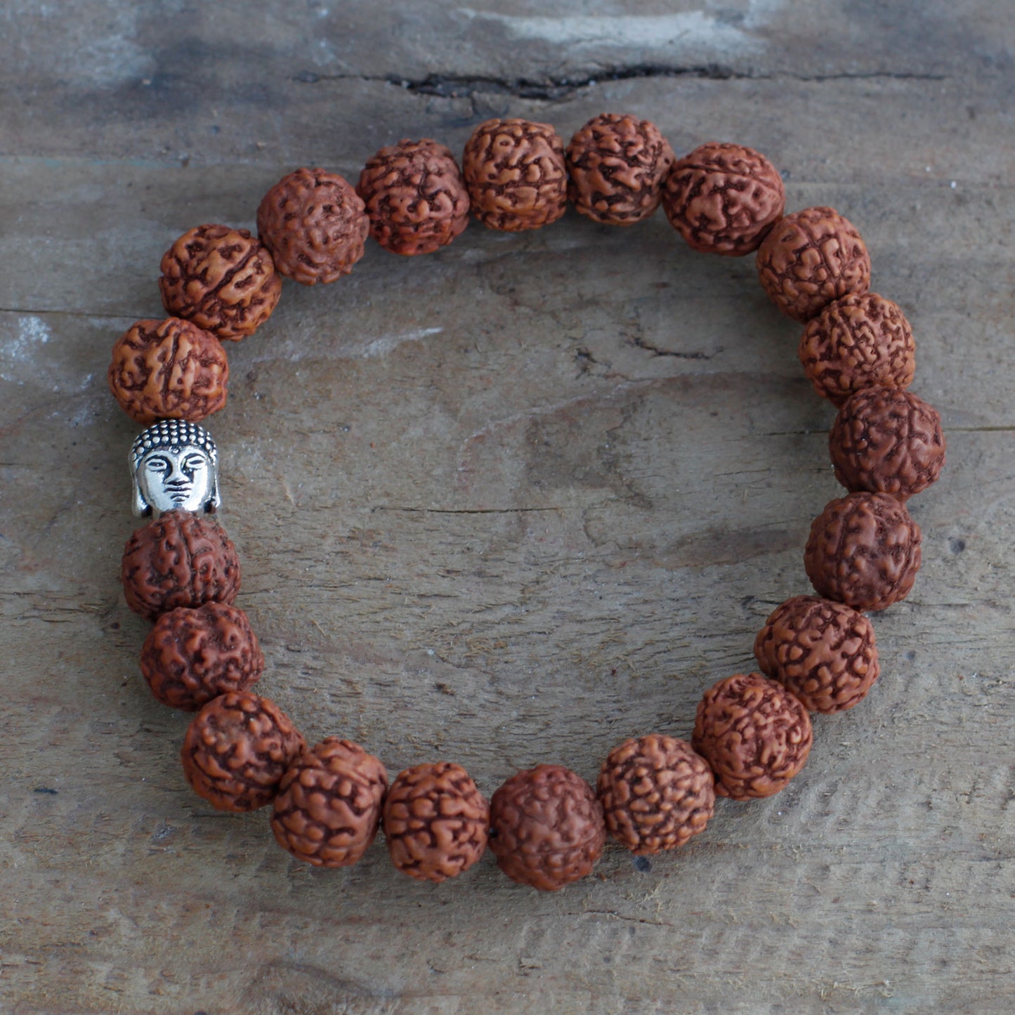 Rudraksha Bouddah Bracelet Mala - Naturel