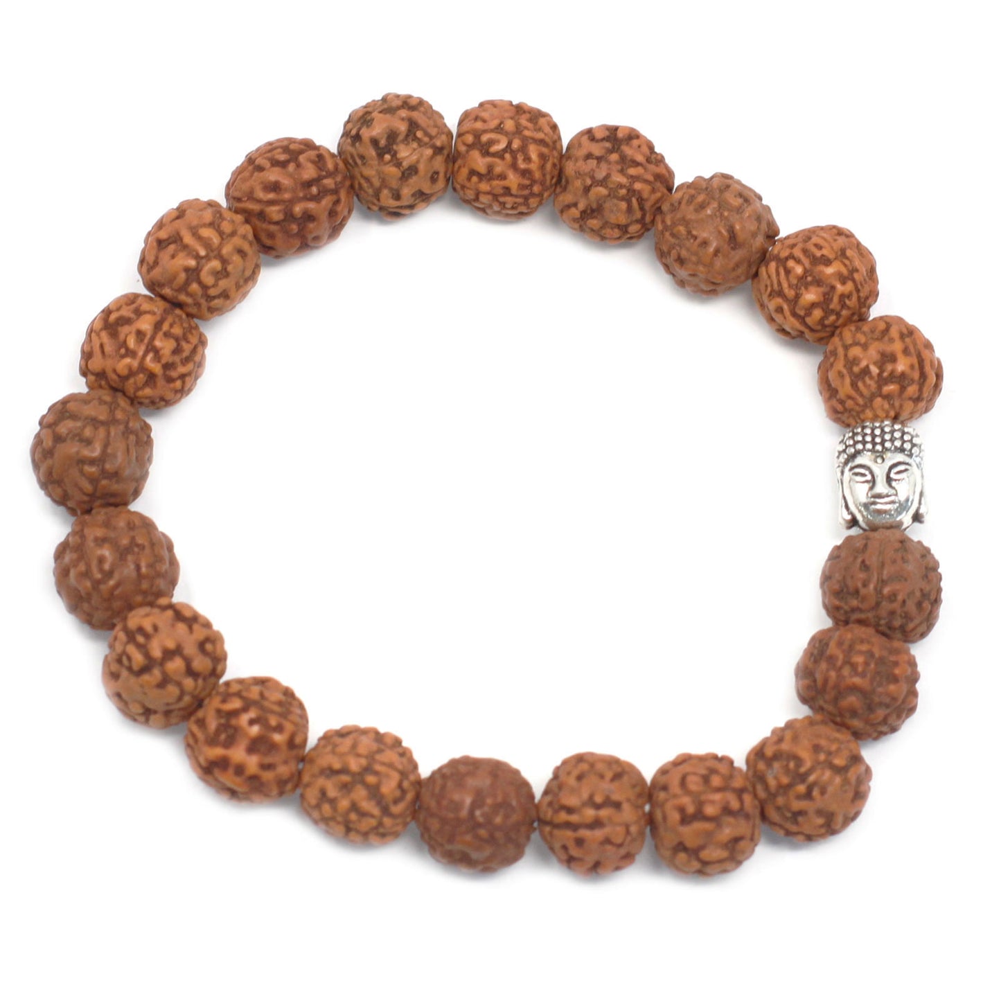 Rudraksha Bouddah Bracelet Mala - Marron