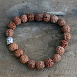 Rudraksha Bouddah Bracelet Mala - Marron