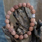 Rudraksha Bouddah Bracelet Mala - Marron