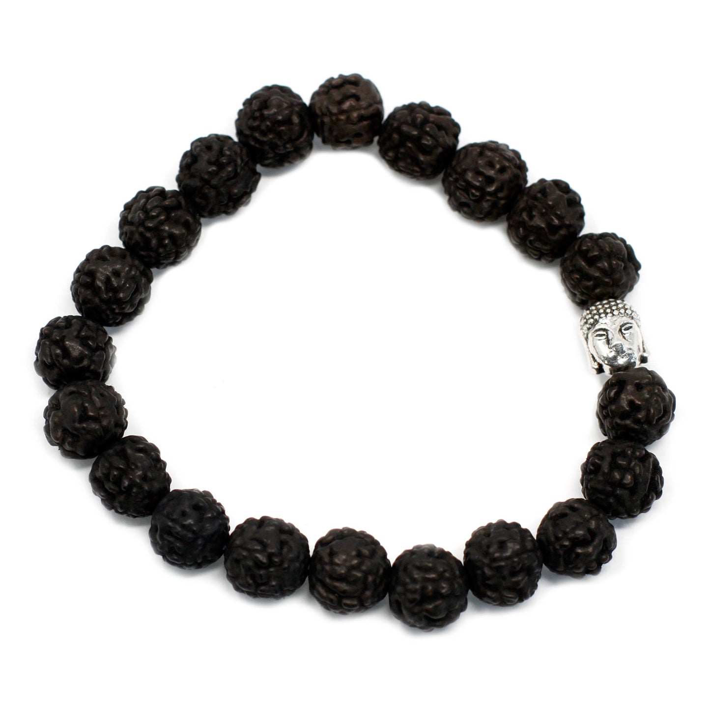 Rudraksha Bouddah Bracelet Mala - Foncé