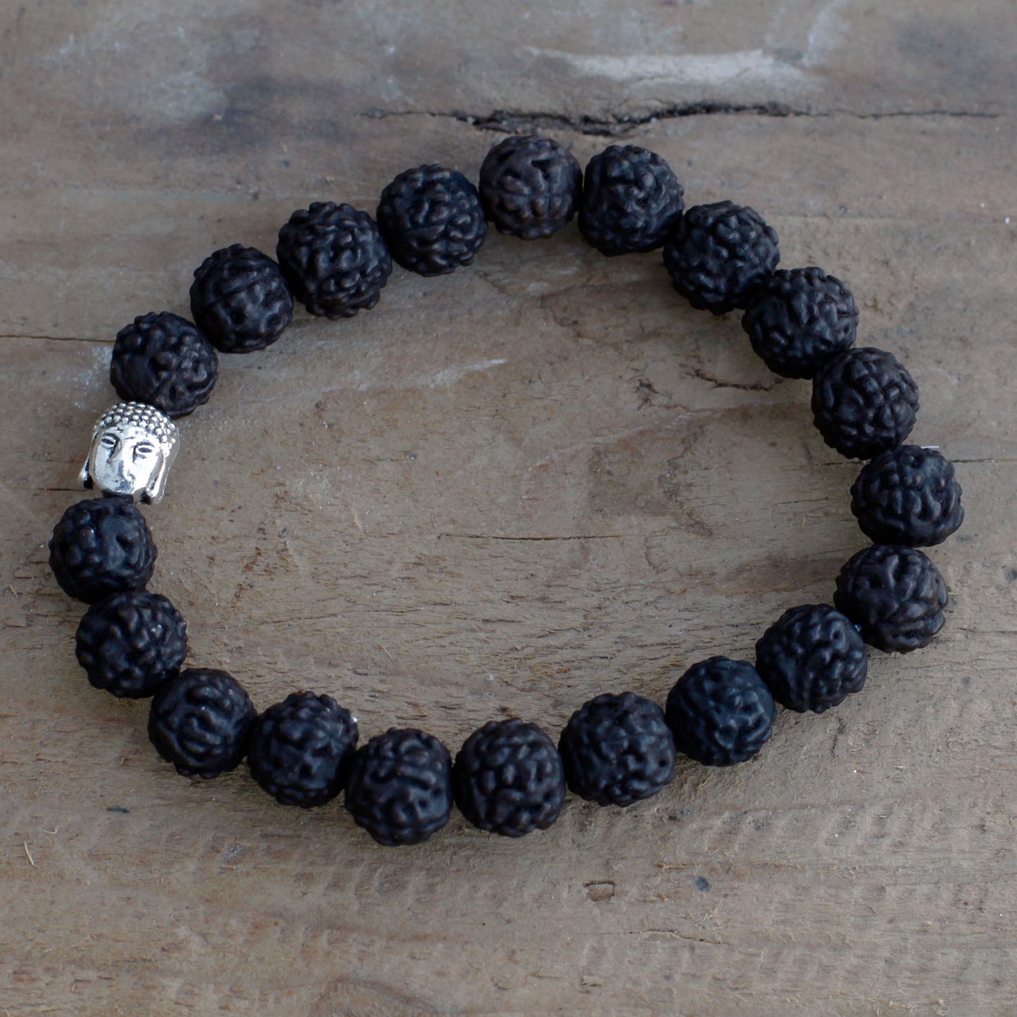 Rudraksha Bouddah Bracelet Mala - Foncé