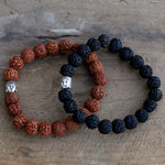 Rudraksha Bouddah Bracelet Mala - Foncé