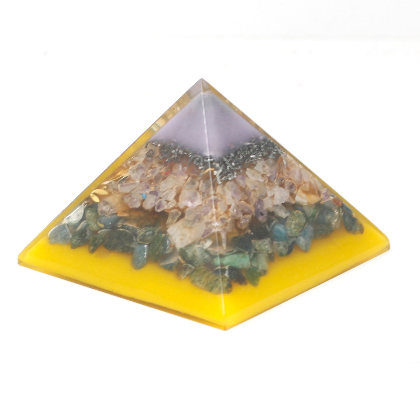 Lrg Organite Pyramide 70mm - Arbre（ˆbase or)