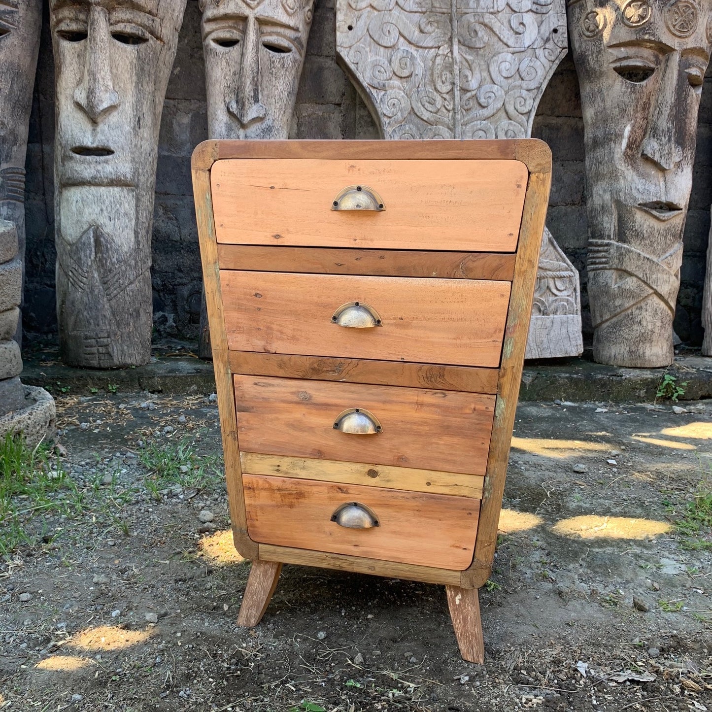 Storage with 4 drawers - Recycled wood