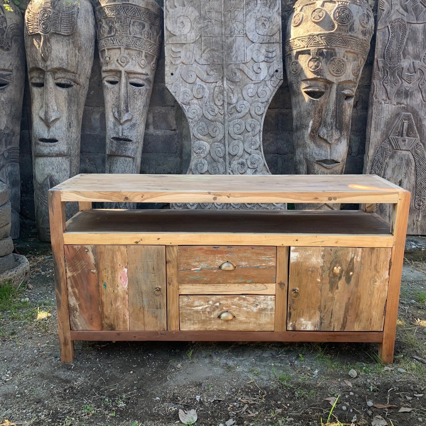 Large TV cabinet - Recycled wood