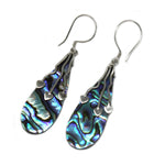 Boucles d'oreilles en argent et en coquillage - Trois coeurs - Abalone