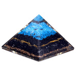 Pyramide d'Orgonite - Turqoise et Tourmaline noire - 70 mm