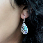 Boucles d'oreilles en argent et en coquillage - Disque classique - Abalone