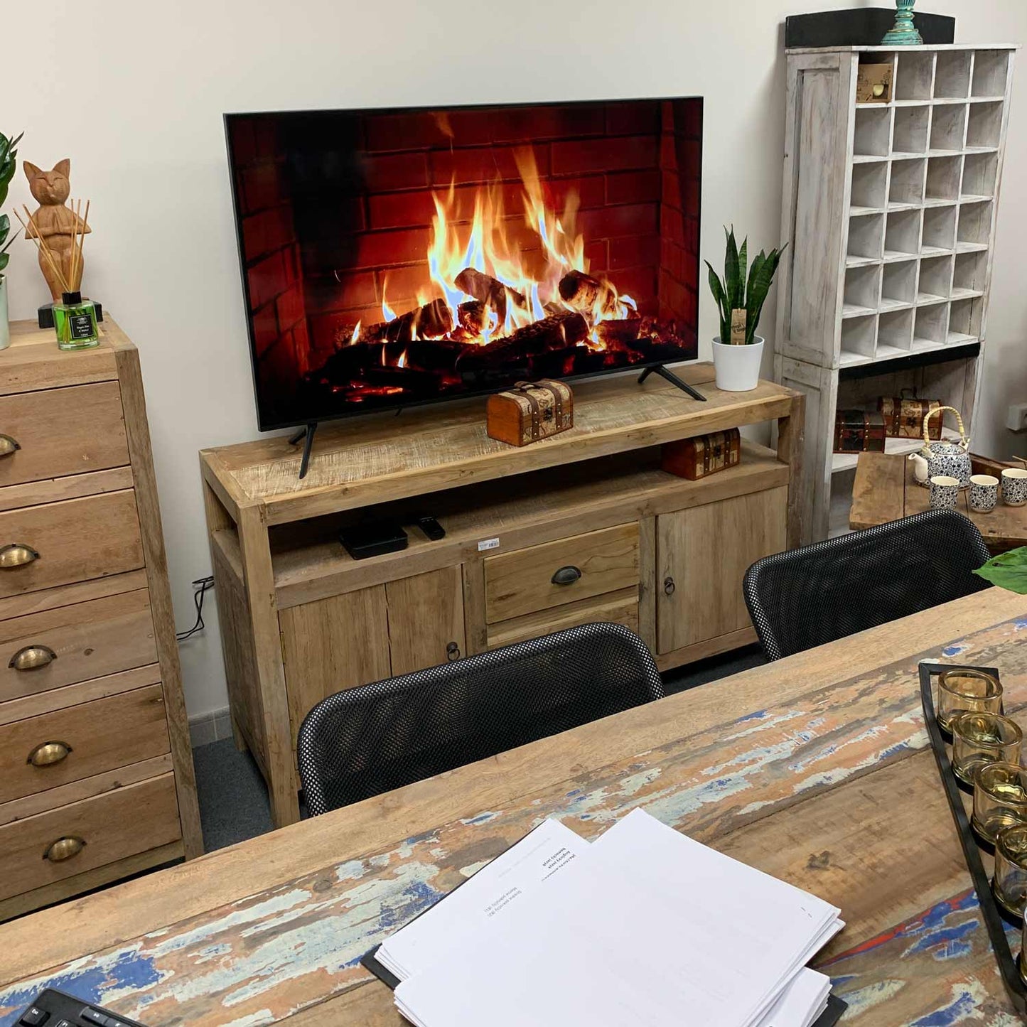 Large TV cabinet - Recycled wood