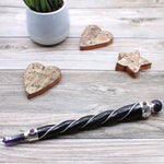 Healing Twisted Wand - Silver Amethyst Sphere