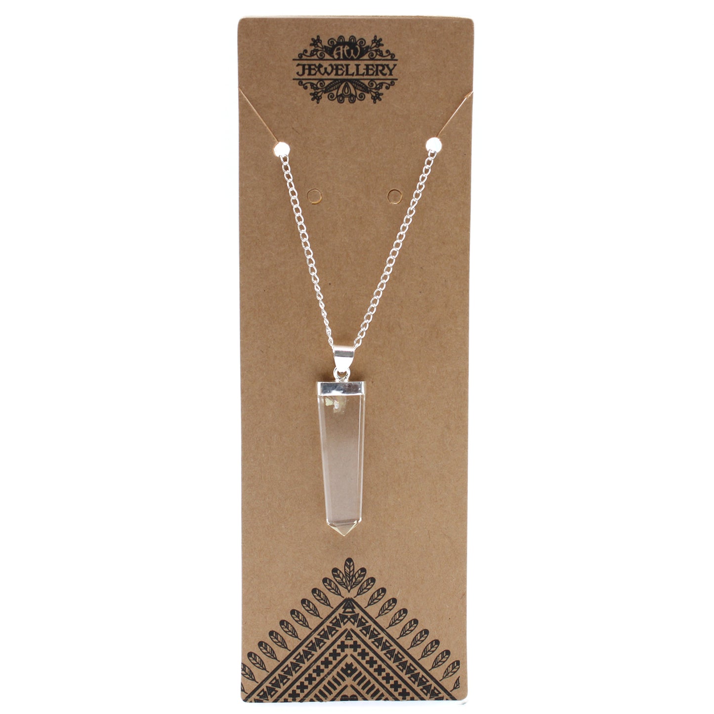 Pendentif de pierre plate en forme de crayon - Rock Quartz