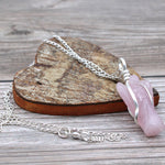 Pendentif d'Ange Gardien en Pierre - Quartz Rose