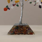 Gemstone tree with organelle base - 160 stones - Multi