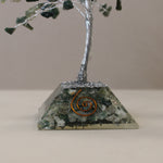 Arbre en pierre avec base en organite - 160 pierres - Moss Agate