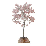 Arbre aux pierres précieuses avec base d'organite - 160 pierres - Quartz rose