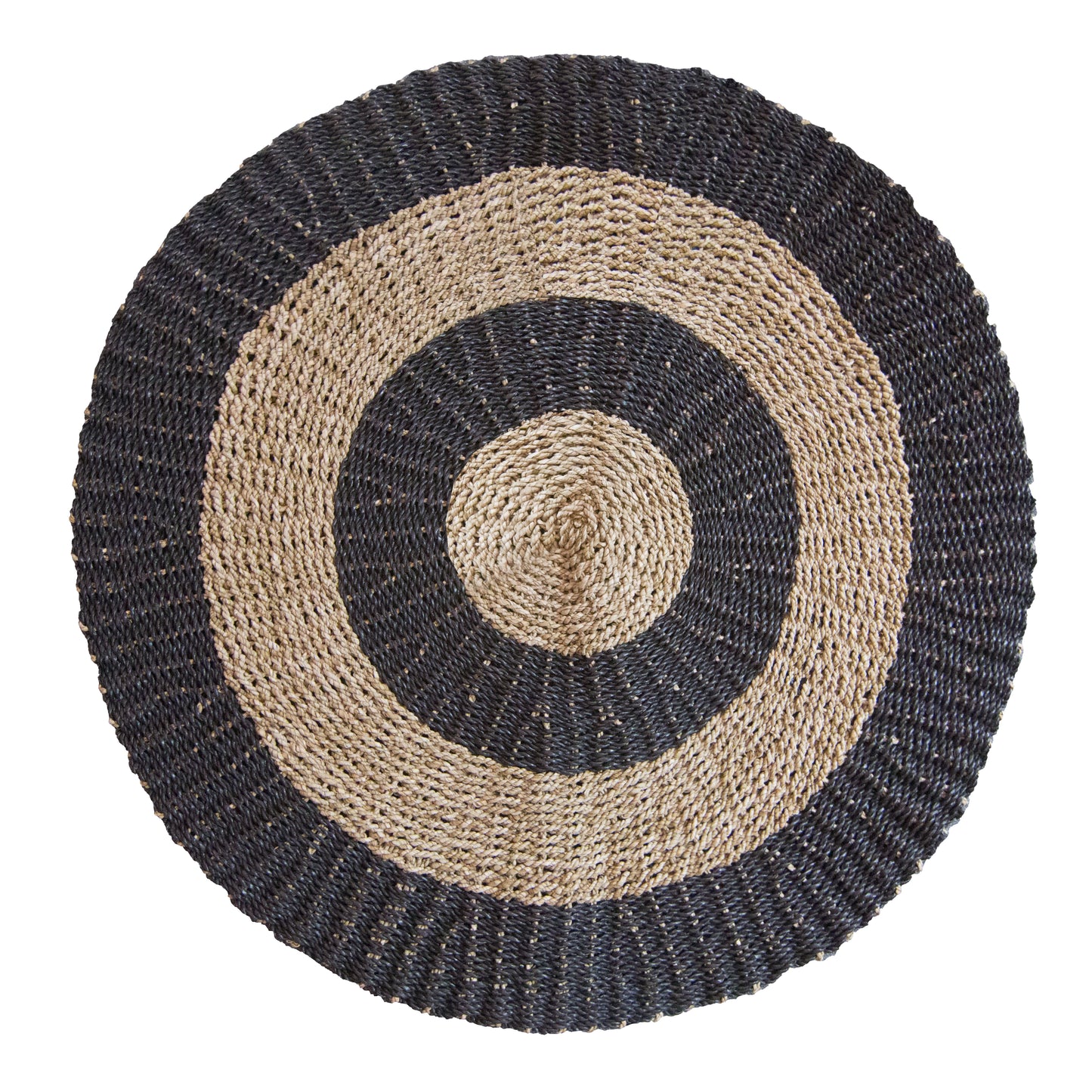 L'herbe ronde de mer noire et havane - Cercles - 1m