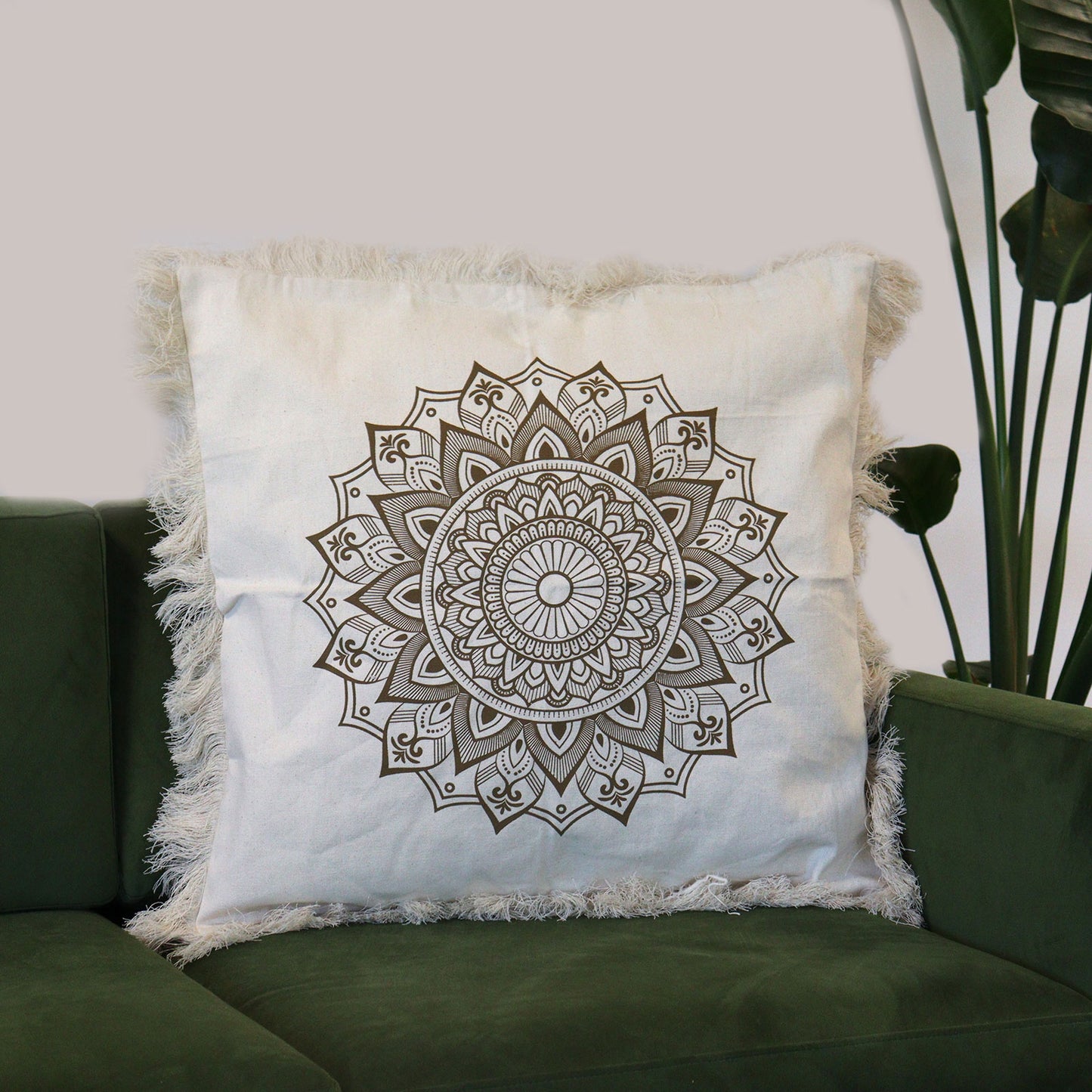 Housse de Coussin Mandala Lotus - 60x60cm - bronze