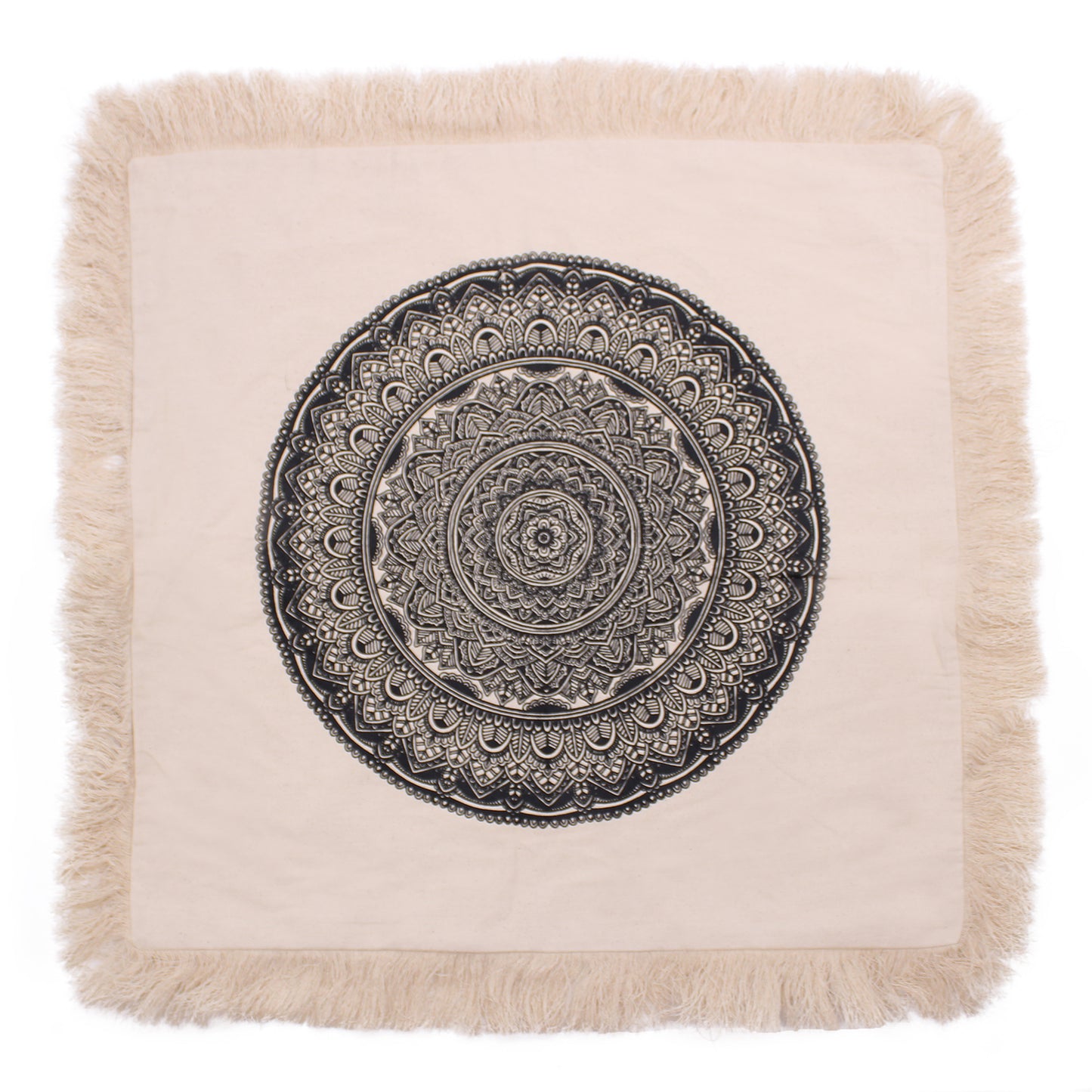 Coussin traditionnel Mandala - 60x60cm - noir