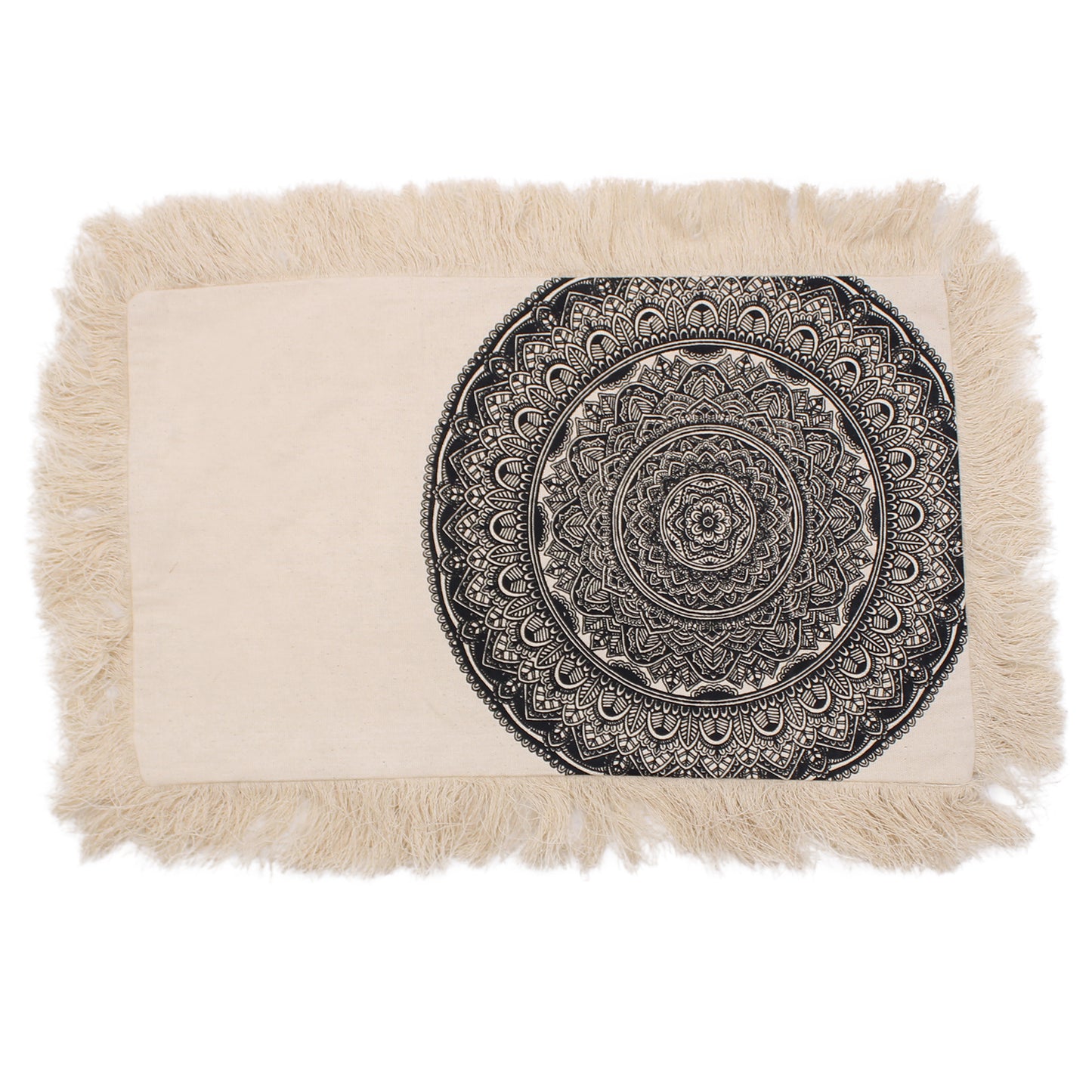 Coussin Mandala Traditionnel - 30x50cm - noir