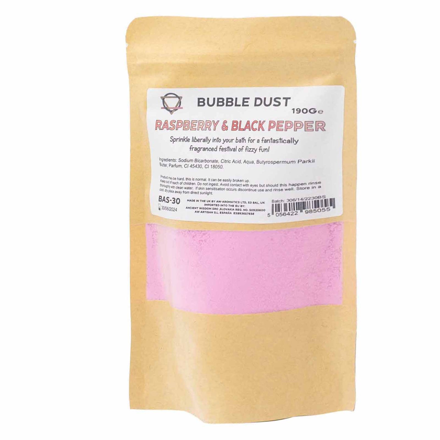 Raspberry and black pepper bath powder 190g