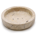 Porte-Savon Rond Plat en Miel et Marbre