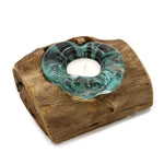 Porte-bougie Molton Glass sur bois