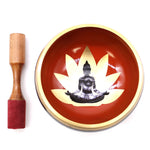 Buddha Singing Bowl Set - Black/Orange 14cm