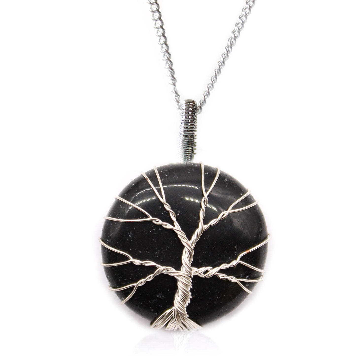 Collier de pierres de l'Arbre de Vie - Onyx noir