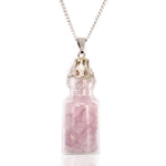 Collier de pierres en bouteille - Quartz rose