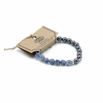 Bracelet de pierres à facettes - Sodalite magnétique