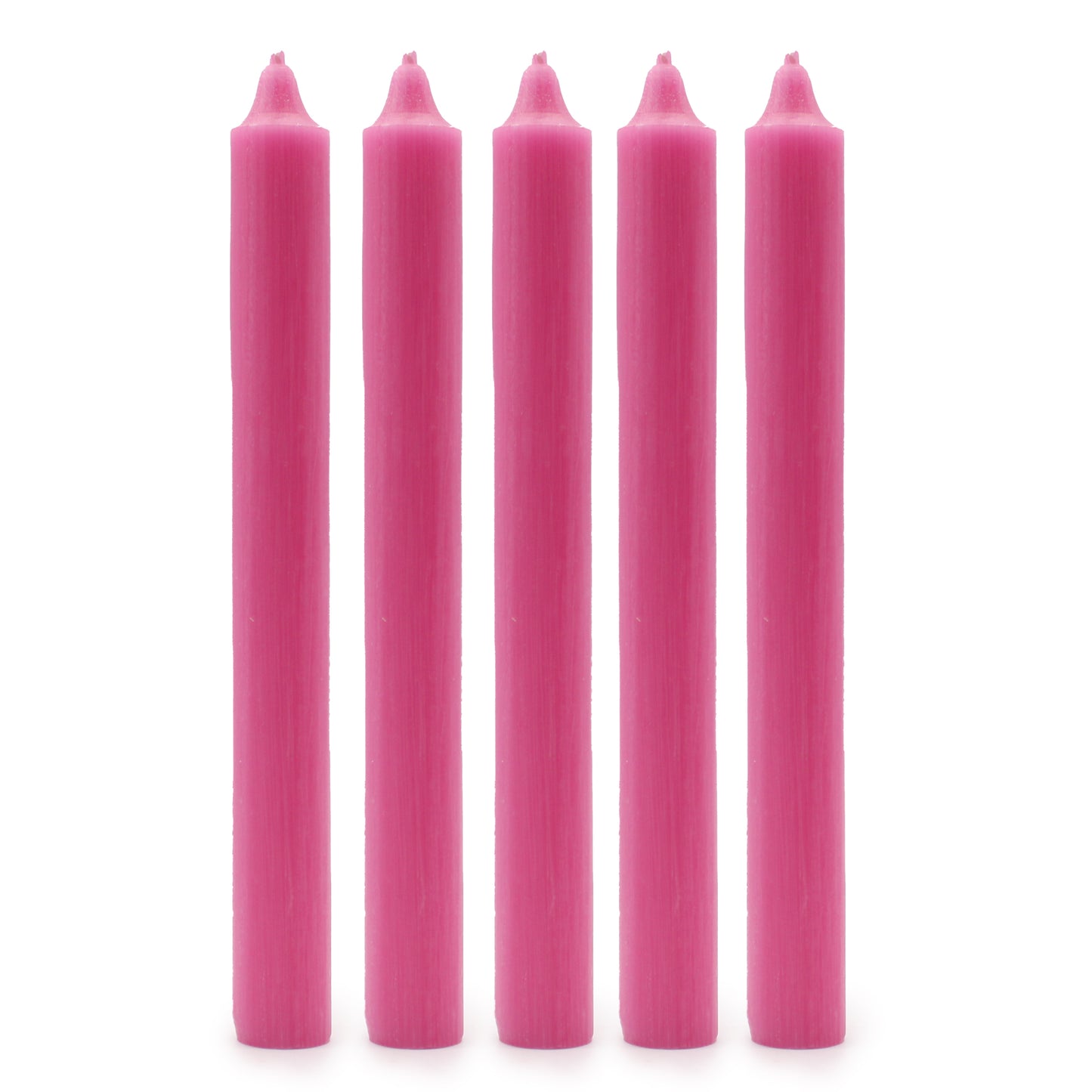 5x Bougies de couleur Rose foncé rustique