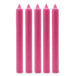 5x Bougies de couleur Rose foncé rustique