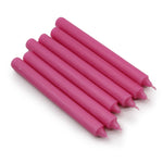 5x Bougies de couleur Rose foncé rustique