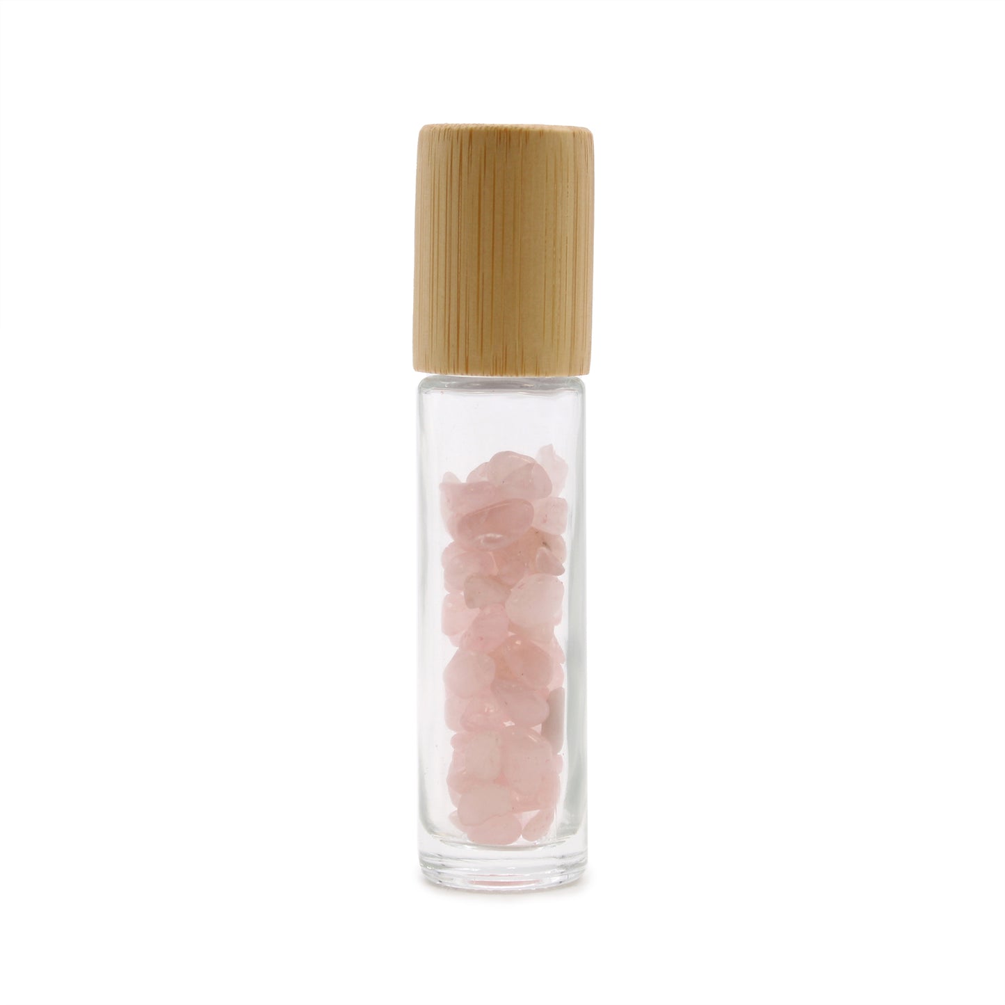 Stone Essential Oil Bottle - Rose Quartz - Wooden Cap